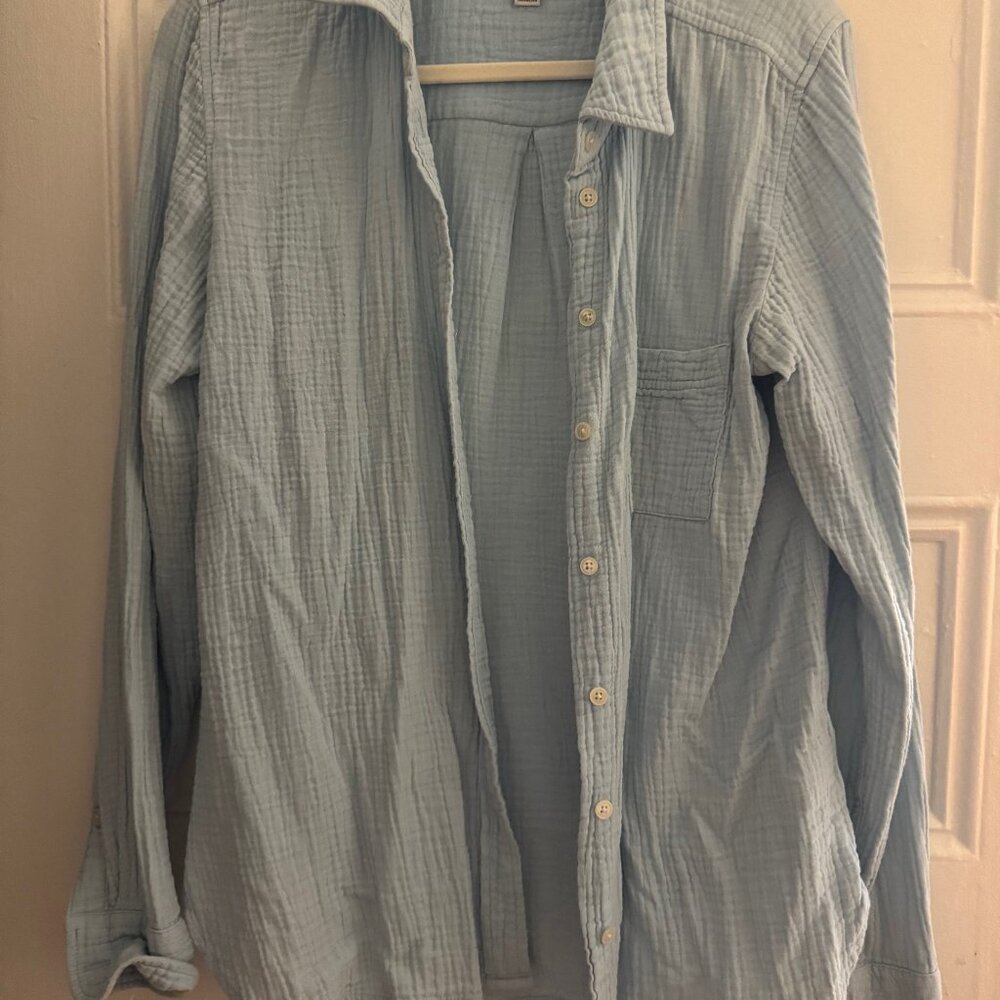 J Crew - double-gauze button-up shirt - Light Blue